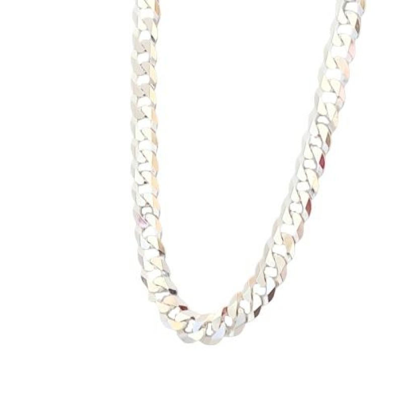 Corrente Prata Italiana Curb Fio180 70cm