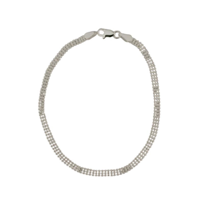 Pulseira Feminina Delicada Bolinha Prata 925