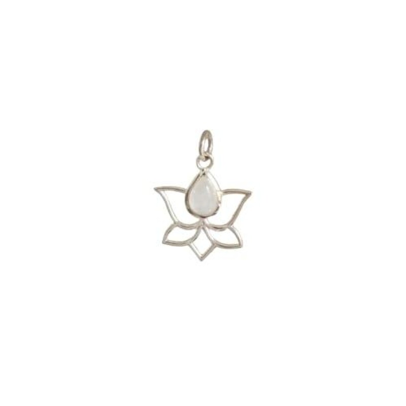 Pingente Flor de Lótus Pedra da Lua