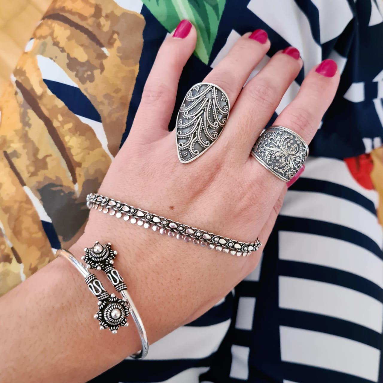 Pulseira de prata indiana Bali Pikum Gota