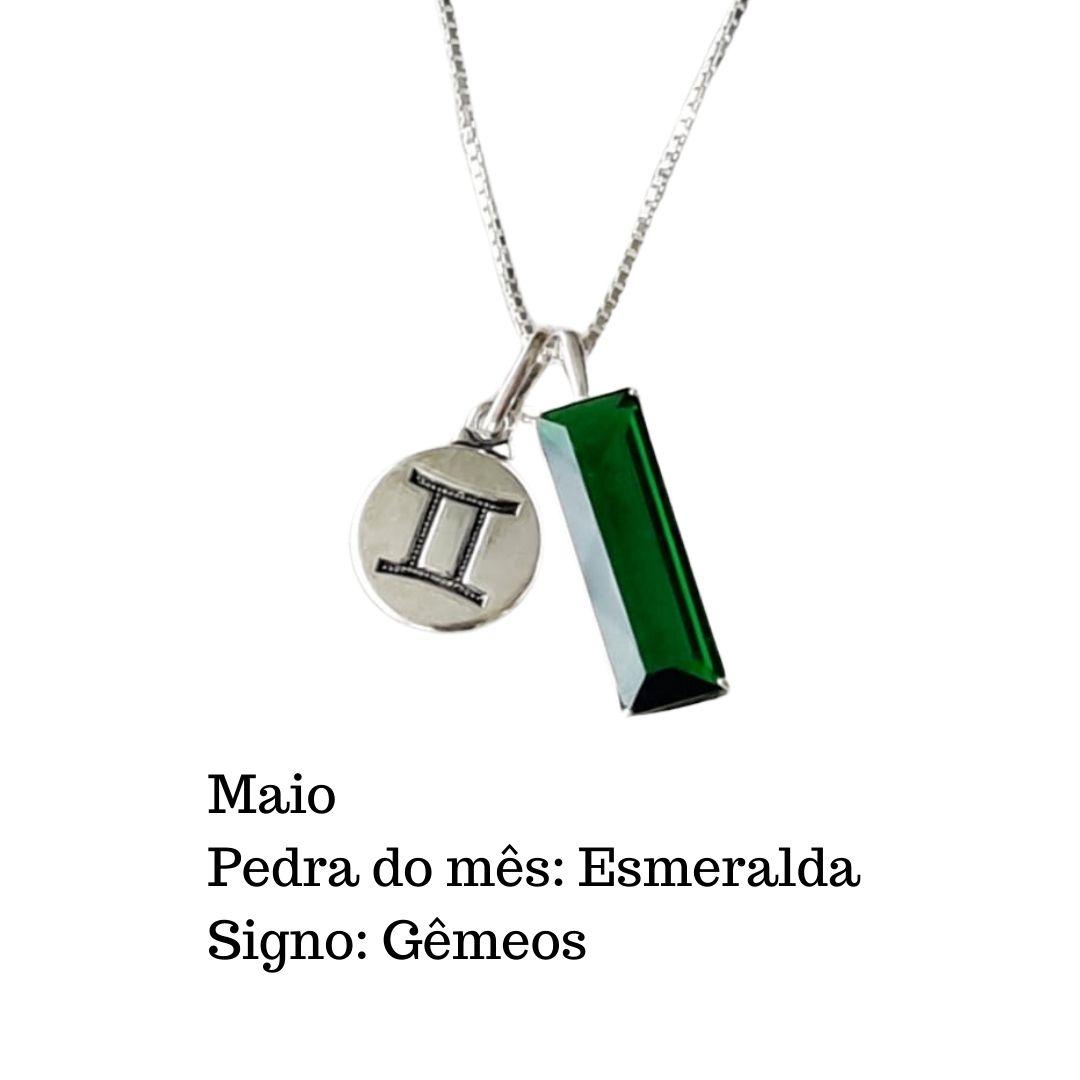 COLAR Cristais da Sorte MAIO ESMERALDA TOURO