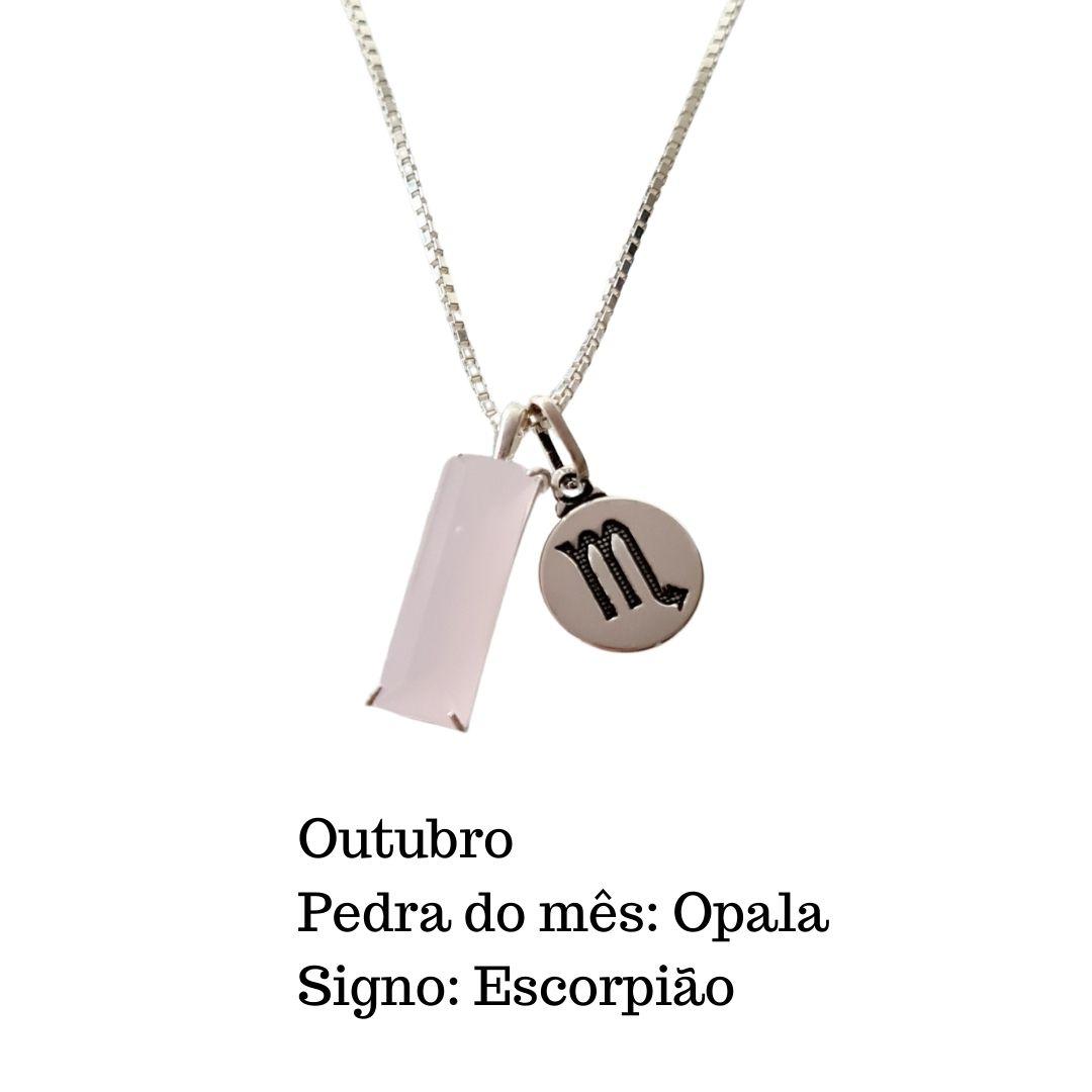 COLAR Cristais da Sorte OUTUBRO OPALA LIBRA