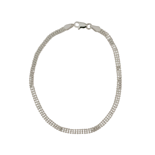 Pulseira Feminina Delicada Bolinha Prata 925